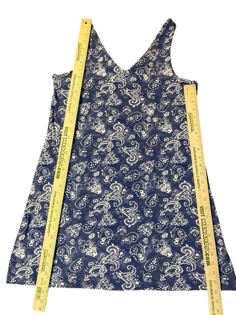 Lauren Ralph Lauren Cotton Dress Womens M Blue White Floral Summer Beach Tunic - Picture 10 of 10